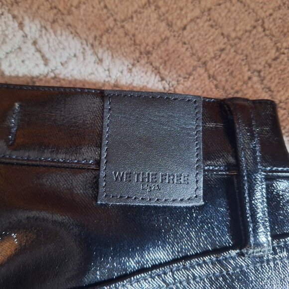 FREE PEOPLE Faux leather Skinny Jeans Size US 0 - Picture 5 of 6